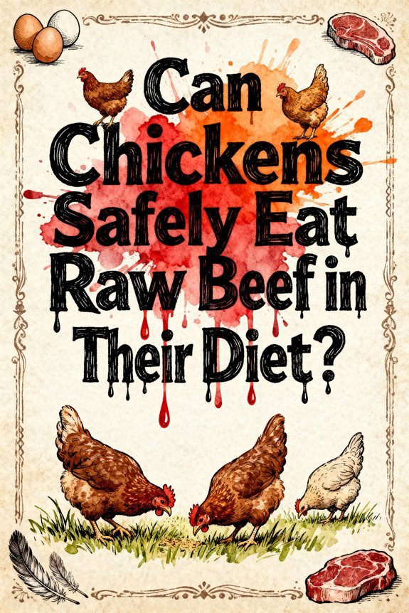 chickens and raw beef