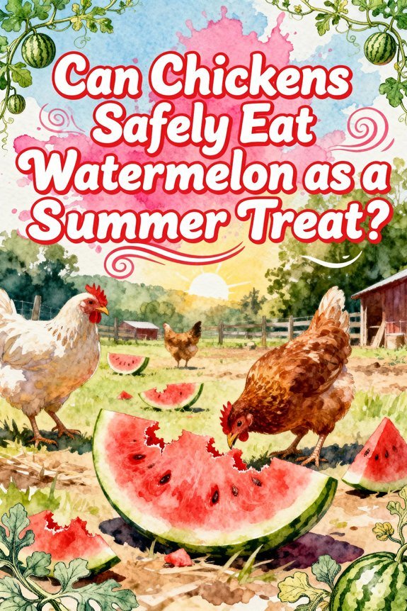 chickens enjoy watermelon treats