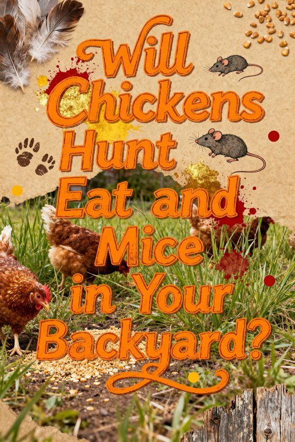 chickens hunting backyard mice
