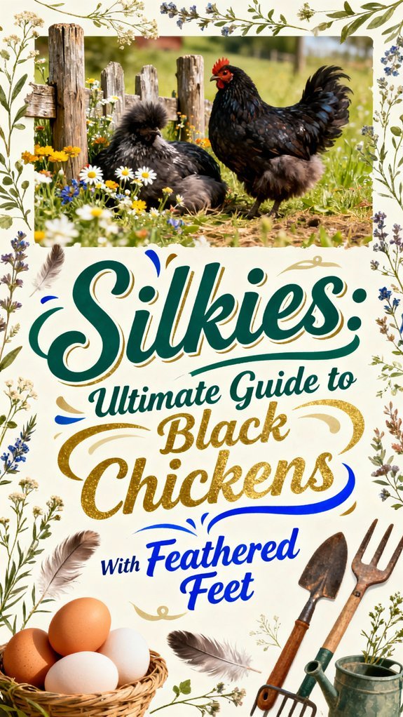 black chickens with feathers