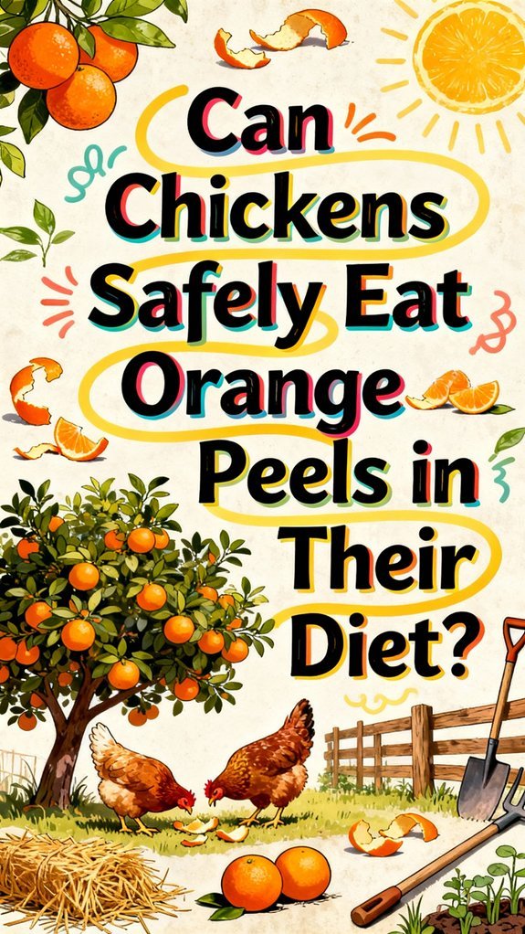 chickens and orange peels