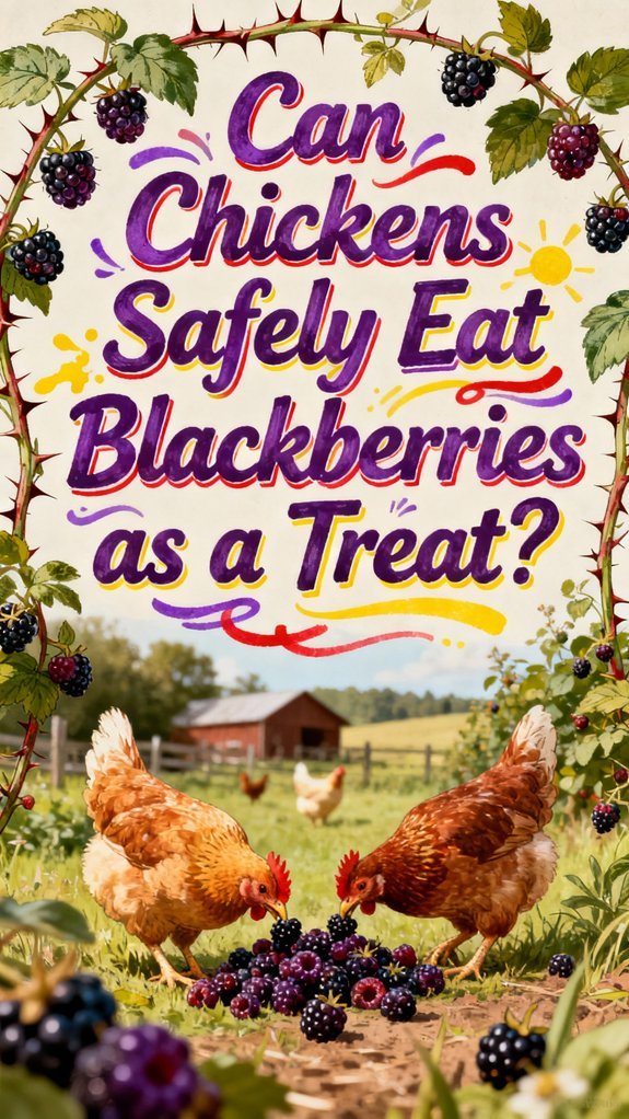 chickens enjoy safe blackberries