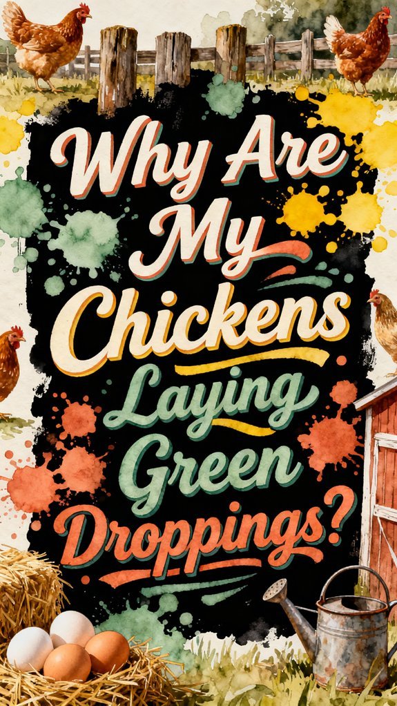 chickens with green droppings