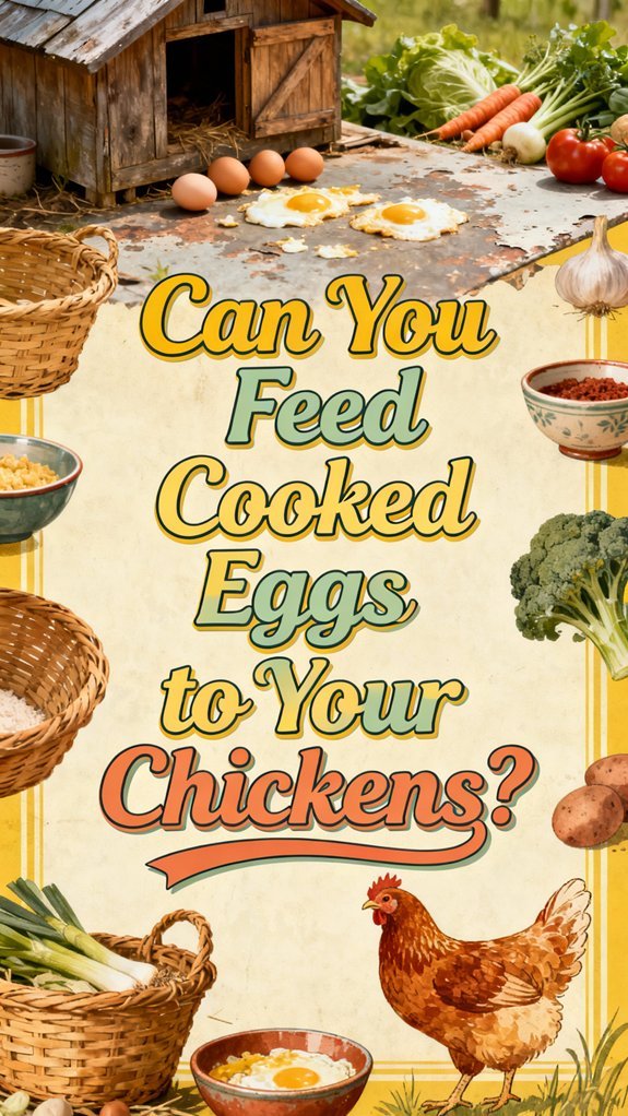 feeding cooked eggs chickens
