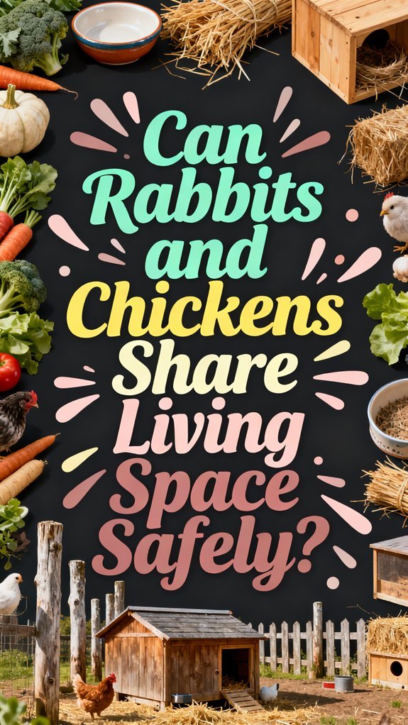 rabbits and chickens coexist safely