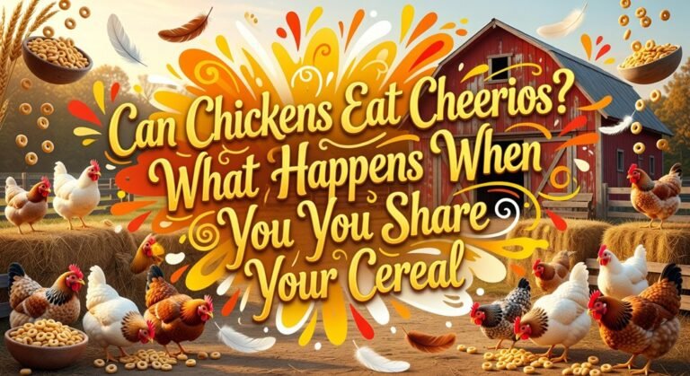 chickens eating cereal