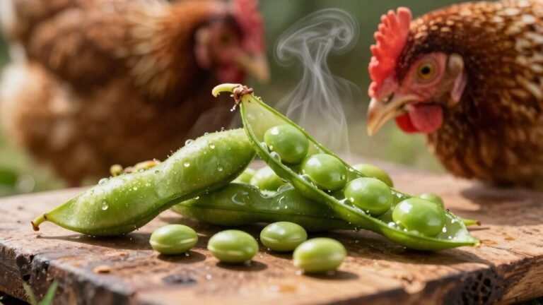 chickens eating edamame safety
