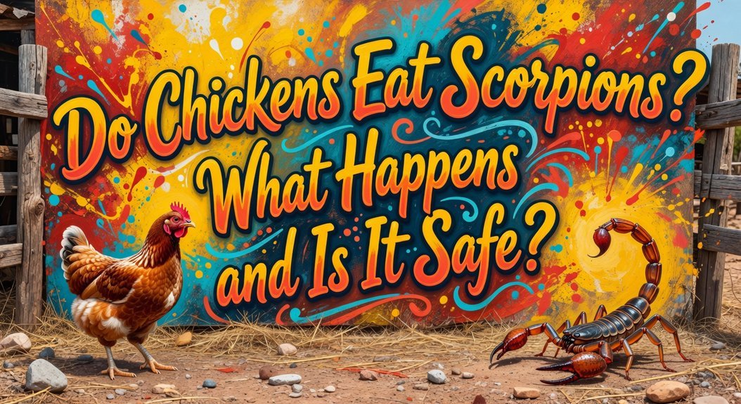 chickens eating scorpions safely