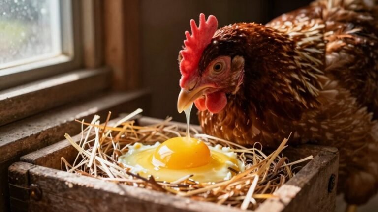 chickens eating scrambled eggs