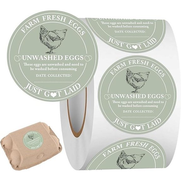 five hundred fresh egg stickers