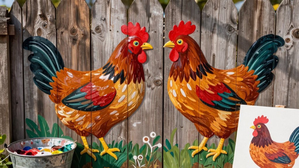 paint chickens decorative art